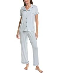 THREAD & STITCH - 2pc Notch Collar Top & Pant Pj Set - Lyst