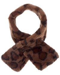La Fiorentina - Plush Animal Print Pull-Through Scarf - Lyst