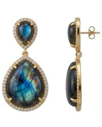 Liv Oliver - 18K Plated 45.75 Ct. Tw. Labradorite Cz Earrings - Lyst