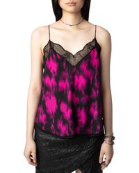 Zadig & Voltaire - Christy Xray Silk Tank Top - Lyst