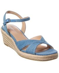 Stuart Weitzman - Miami Espadrille Canvas & Leather Wedge - Lyst