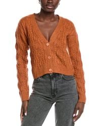 Autumn Cashmere - Cropped Cable V-Neck Cashmere Cardigan - Lyst