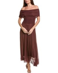 IPPONELLI - Solid Off-shoulder Maxi Dress - Lyst