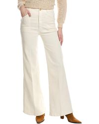 Mother - Denim The Elbow Grease Roller Sneak Antique White Wide Leg Jean - Lyst