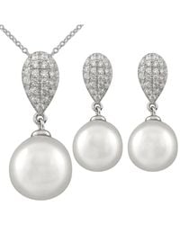 Splendid - 8Mm Pearl Cz Set - Lyst