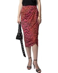 Zadig & Voltaire - Jamelia Leo Silk Skirt - Lyst