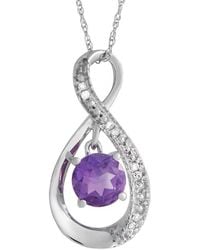 Gemstones - 14k 0.03 Ct. Tw. Diamond & Amethyst Pendant Necklace - Lyst