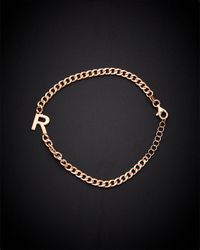 Italian Gold Over Silver - 18K Initial Link Bracelet - Lyst