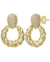 Rachel Glauber - 14k Plated Cz Statement Earrings - Lyst