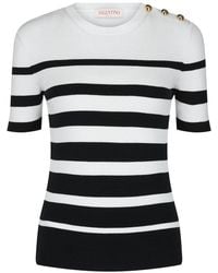 Valentino - Striped Sweater - Lyst