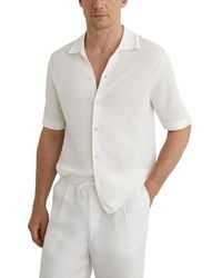 Reiss - Clifton Button Through Linen-Blend Sweater - Lyst