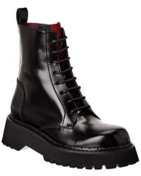 Gucci - Web Leather Boot - Lyst