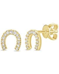 Sabrina Designs - 14k 0.06 Ct. Tw. Diamond Horse Shoe Studs - Lyst