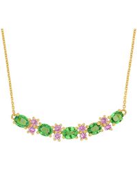 Rina Limor 14k 2.74 Ct. Tw. Gemstone Circular Necklace - Green