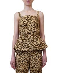 Adam Lippes - Square Neck Peplum Top - Lyst