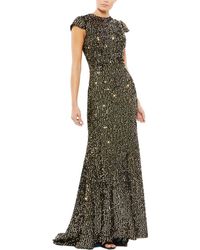 Mac Duggal - Cap Sleeve High-Neck Sequin Gown - Lyst