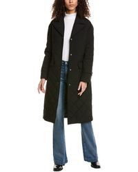Ellen Tracy - Diamond Quilted Trench Coat - Lyst