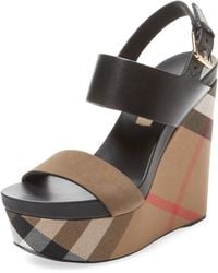 Women's Burberry Wedge sandals from $270 | Lyst