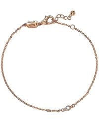 Suzy Levian 14k Rose Gold 0.15 Ct. Tw. Diamond Solitaire Station Bracelet - Metallic