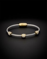 Juvell - 18K Plated Cz Twisted Mesh Bangle Bracelet - Lyst