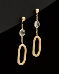 Italian Gold - 14k Oval Drop Earrings - Lyst