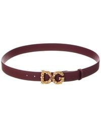 Dolce & Gabbana - Dg Logo Leather Belt - Lyst