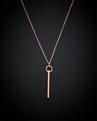 Italian Gold - 14k Italian Rose Gold Tube Pendant Necklace - Lyst