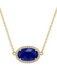 Liv Oliver - 18K Plated 24.25 Ct. Tw. Sapphire Cz Necklace - Lyst