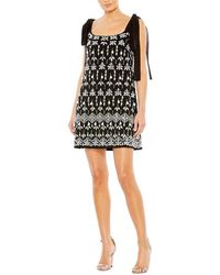 Mac Duggal - Pearl A& Jewel Encrusted Soft Tie Sleeveless Dress - Lyst