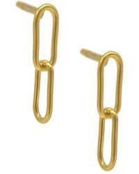 Adornia - 14k Plated Paperclip Chain Drop Earrings - Lyst