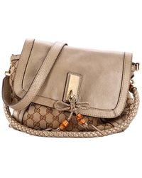 Gucci - Gg Canvas & Leather Bella Flap Shoulder Bag Medium (Authentic Pre- Loved) - Lyst