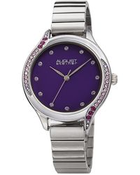 August Steiner Quartz Purple Dial Watch