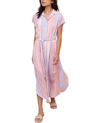 Bella Dahl - Cap Sleeve Rounded Hem Maxi Shirt Dress - Lyst