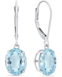 MaxColor - Silver 4.00 Ct. Tw. Aquamarine Dangle Earrings - Lyst