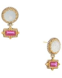Konstantino - Dome Silver & 18k Gemstone & Pearl Drop Earrings - Lyst