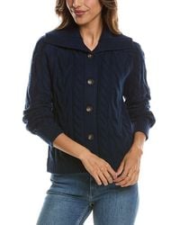 Forte - Luxe Cable Wool & Cashmere-Blend Cardigan - Lyst