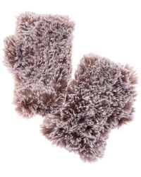 Surell - Faux-Fur Knit Fingerless Mittens - Lyst
