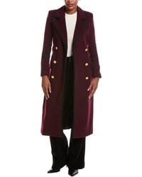 L'Agence - Irene Wool-Blend Military Long Coat - Lyst