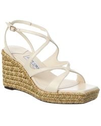 Jimmy Choo - Ayla 85 Leather Wedge Sandal - Lyst