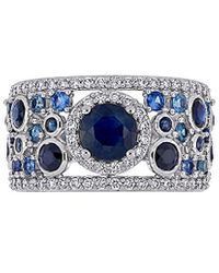 Rina Limor 14k 3.20 Ct. Tw. Diamond & Blue Sapphire Ring