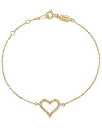 Suzy Levian 14k 0.24 Ct. Tw. Diamond Heart Solitaire Bracelet - Metallic