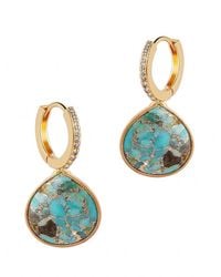 Liv Oliver - 18K Plated 12.75 Ct. Tw. Cz Vibrant Pear Drop Earrings - Lyst