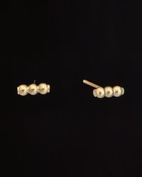 Italian Gold - 14k Triple Bar Studs - Lyst