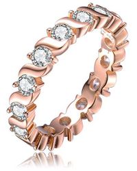 Genevive Jewelry - 18K Rose Vermeil Cz Eternity Ring - Lyst