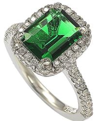 Suzy Levian CZ Jewelry - Suzy Levian Silver Cz Halo Ring - Lyst
