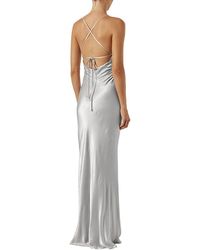 Shona Joy La Lune Cumulus Silk Lace Strap Split Maxi Dress in White | Lyst
