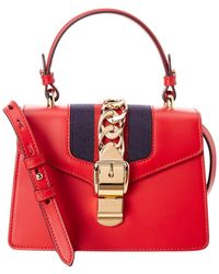 Gucci - Sylvie Mini Leather Top Handle Shoulder Bag - Lyst