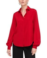 Lafayette 148 New York - Hidden Button Silk-Blend Blouse - Lyst