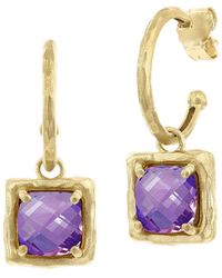 Reiss - 14K 7.00 Ct. Tw. Diamond & Amethyst Charm Earrings - Lyst