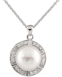 Splendid - Silver 11-12mm Freshwater Pearl & Cz Pendant Necklace - Lyst